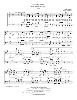 Thumbnail of first page of Crucify Him! (2) piano sheet music PDF by Bonnie Heidenreich.