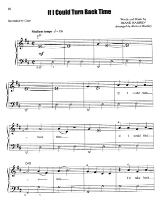 Thumbnail of first page of If I Could Turn Back Time piano sheet music PDF by Cher.