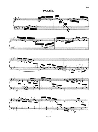Thumbnail of first page of Toccata in F-sharp Major piano sheet music PDF by Bach.