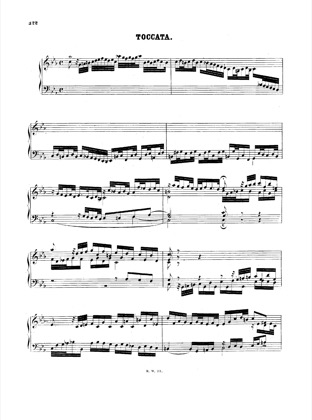 Thumbnail of first page of Toccata in C Minor piano sheet music PDF by Bach.