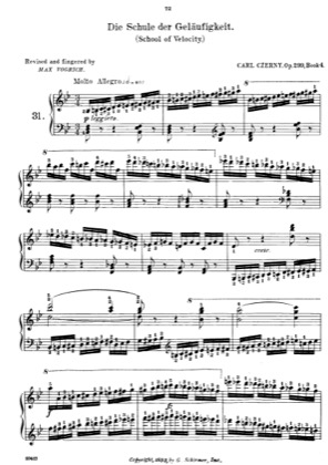 Thumbnail of first page of Book 3 (Nos.21-30) piano sheet music PDF by Czerny.