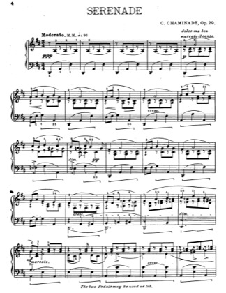 Thumbnail of first page of Serenade Op.29 piano sheet music PDF by Cecile Chaminade.