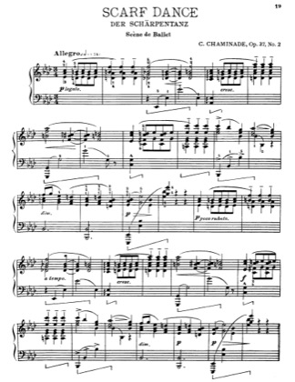 Thumbnail of first page of Scarf Dance piano sheet music PDF by Cecile Chaminade.