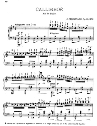 Thumbnail of first page of Callirhoe piano sheet music PDF by Cecile Chaminade.
