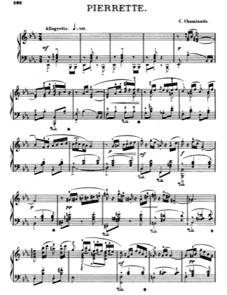 Thumbnail of first page of Pierrette piano sheet music PDF by Cecile Chaminade.