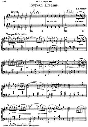 Thumbnail of first page of Sylvan Dreams piano sheet music PDF by Edmond S Phelps.