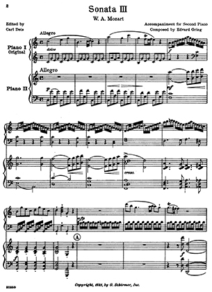 Thumbnail of first page of Accompaniment for Second Piano, Sonata III piano sheet music PDF by Grieg.
