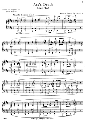 Thumbnail of first page of Ase's Death piano sheet music PDF by Grieg.