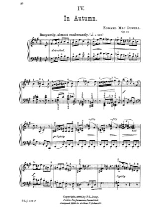 Thumbnail of first page of In Autumn piano sheet music PDF by Edward MacDowell.