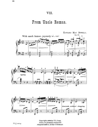 Thumbnail of first page of From Uncle Remus piano sheet music PDF by Edward MacDowell.