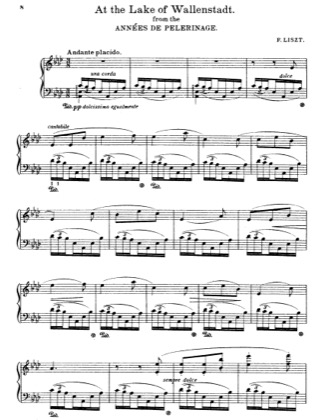 Thumbnail of first page of At The Lake Of Wallenstadt piano sheet music PDF by Liszt.