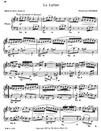 Thumbnail of first page of La Lutine piano sheet music PDF by Francois Couperin.