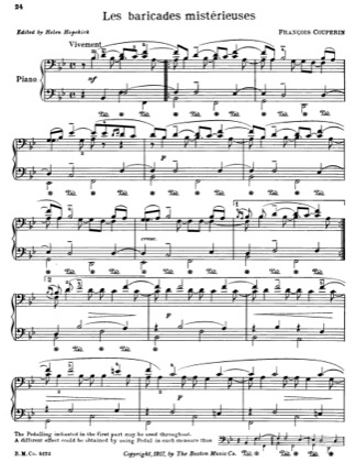 Thumbnail of first page of Les Baricades Misterieuses piano sheet music PDF by Francois Couperin.
