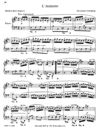 Thumbnail of first page of L'Atalante piano sheet music PDF by Francois Couperin.