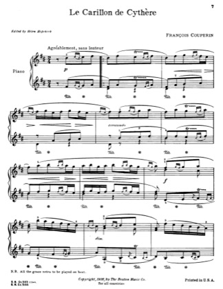 Thumbnail of first page of Le Carillon De Cythere piano sheet music PDF by Francois Couperin.