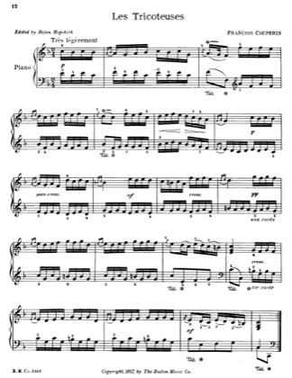 Thumbnail of first page of Les Tricoteuses piano sheet music PDF by Francois Couperin.