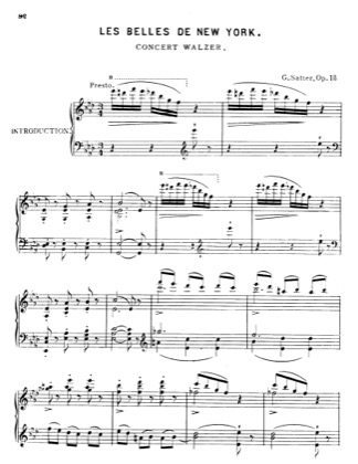 Thumbnail of first page of Les Belles De New York piano sheet music PDF by Gustave Satter.