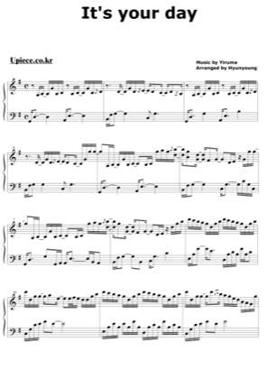 Thumbnail of first page of It's Your Day piano sheet music PDF by Yiruma.