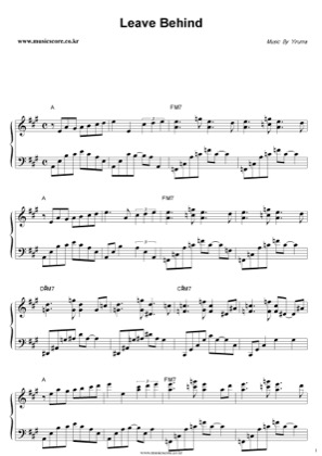 Thumbnail of first page of Leave Behind piano sheet music PDF by Yiruma.