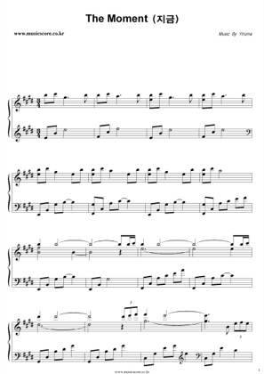 Thumbnail of first page of The Moment piano sheet music PDF by Yiruma.
