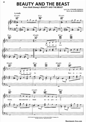 Thumbnail of first page of Beauty And The Beast  piano sheet music PDF by Beauty And The Beast .