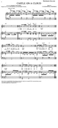 Thumbnail of first page of Castle On A Cloud  piano sheet music PDF by Les Miserables.