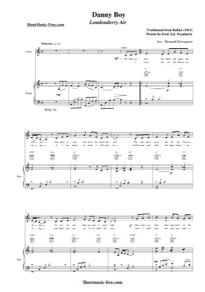 Thumbnail of first page of Danny Boy  piano sheet music PDF by Irish Traditional.