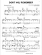 Thumbnail of First Page of Don't You Remember sheet music by Adele