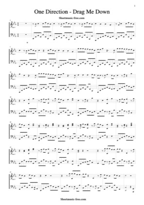 Thumbnail of first page of Drag Me Down piano sheet music PDF by One Direction.