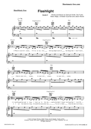 Thumbnail of first page of Flashlight  piano sheet music PDF by Jessie J.