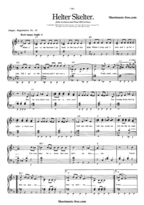 Thumbnail of first page of Helter Skelter  piano sheet music PDF by The Beatles.
