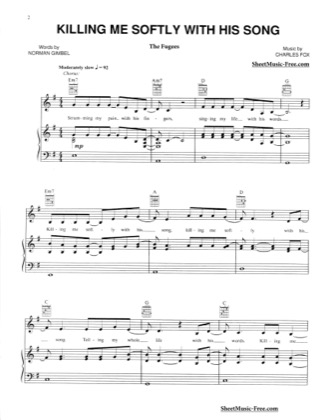 Killing Me - Fugees Free Piano Sheet Music PDF