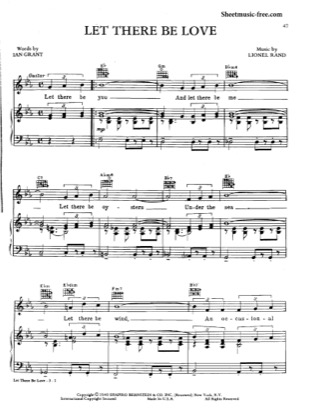 Thumbnail of first page of Let There Be Love piano sheet music PDF by Nat King Cole.