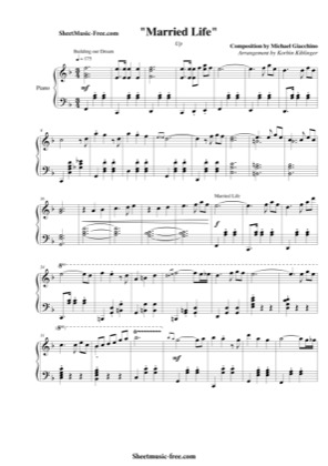 Thumbnail of first page of Married Life piano sheet music PDF by Up.