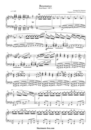 Thumbnail of first page of Resonance piano sheet music PDF by Soul Eater.