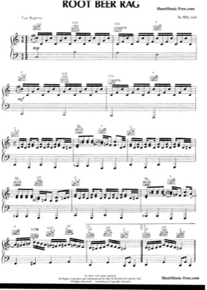 Thumbnail of first page of Root Beer Rag piano sheet music PDF by Billy Joel.