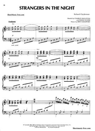 Thumbnail of first page of Strangers In The Night piano sheet music PDF by Richard Clayderman.