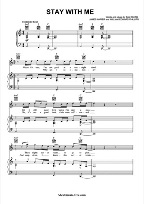Thumbnail of first page of Stay With Me Piano piano sheet music PDF by Sam Smith.