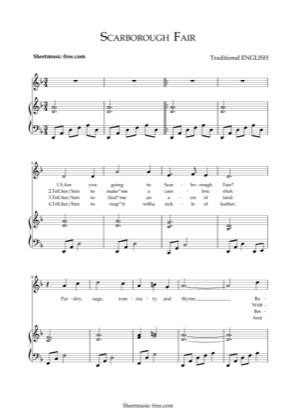 Thumbnail of first page of Scarborough Fair piano sheet music PDF by Traditional .