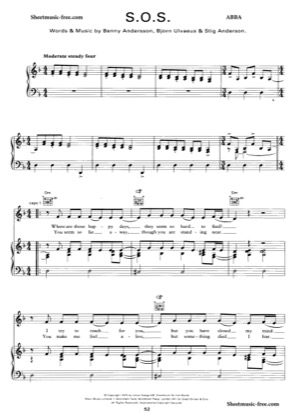 Sos Abba Free Piano Sheet Music Pdf Ukulele tablature by abba, chords in song are f,c,gm,bb,c#,eb,a7,dm. sos abba free piano sheet music pdf