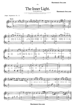 Thumbnail of first page of The inner Light  piano sheet music PDF by The Beatles.