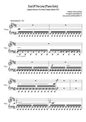 Thumbnail of first page of End of the Line piano sheet music PDF by Captain America.