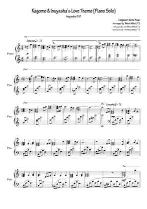 Thumbnail of first page of Kagome & Inuyasha’s Love Theme piano sheet music PDF by Inuyasha.