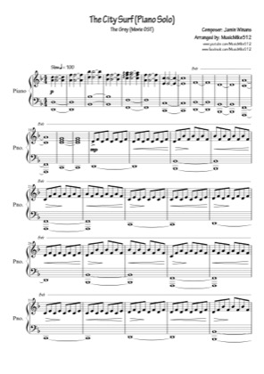 Thumbnail of first page of The City Surf piano sheet music PDF by The Grey.