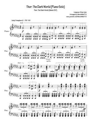 Thumbnail of first page of The Dark World piano sheet music PDF by Thor.