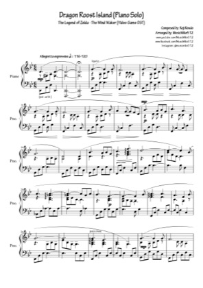 Thumbnail of first page of Dragon Roost Island piano sheet music PDF by The Legend of Zelda: The Wind Waker.