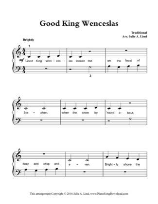 Thumbnail of first page of Good King Wenceslas (3) piano sheet music PDF by Christmas.