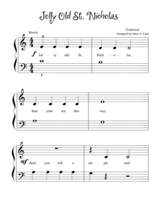 Thumbnail of first page of Jolly Old St. Nicholas (3) piano sheet music PDF by Christmas.