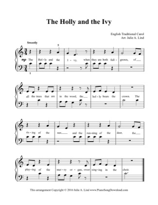 Thumbnail of first page of The Holly and the Ivy (2) piano sheet music PDF by Christmas.