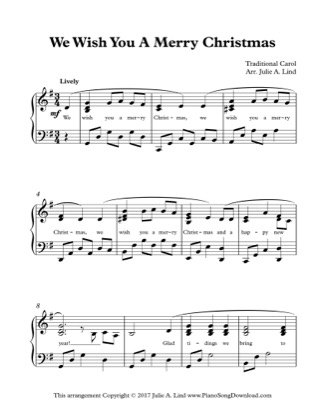 Thumbnail of first page of We Wish You A Merry Christmas (3) piano sheet music PDF by Christmas.